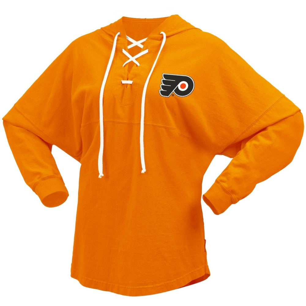 Philadelphia Flyers Fanatics Women's Jersey Lace-Up V-Neck Long Sleeve Hoodie T-Shirt -  NHL T-shirts