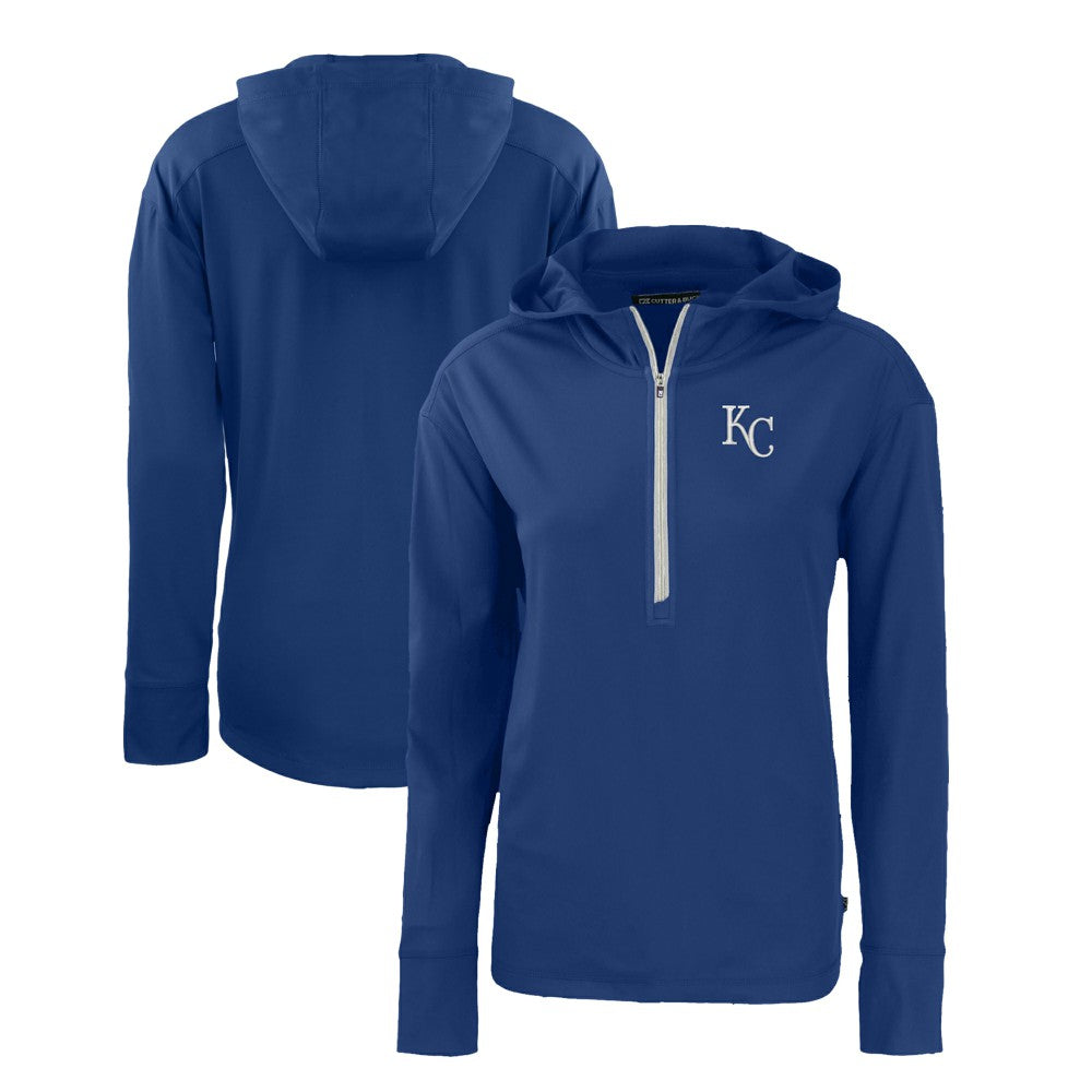 Kansas City Royals Cutter & Buck Women's Daybreak Eco Recycled Half-Zip Hoodie - MLB Hoodies