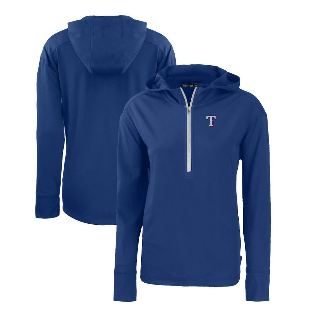 Texas Rangers Cutter & Buck Women's Daybreak Eco Recycled Half-Zip Hoodie - MLB Hoodies