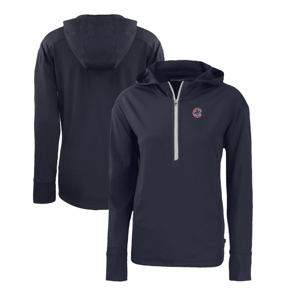 Chicago Cubs Cutter & Buck Women's Daybreak Eco Recycled Half-Zip Hoodie - MLB Hoodies