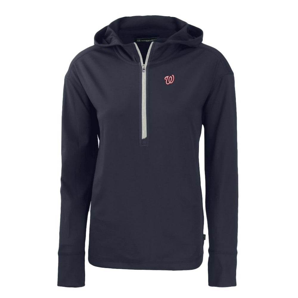 Washington Nationals Cutter & Buck Women's Daybreak Eco Recycled Half-Zip Hoodie - MLB Hoodies