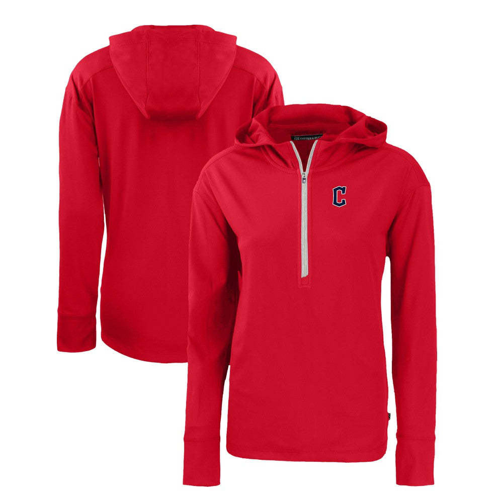Cleveland Guardians Cutter & Buck Women's Daybreak Eco Recycled Half-Zip Hoodie - MLB Hoodies