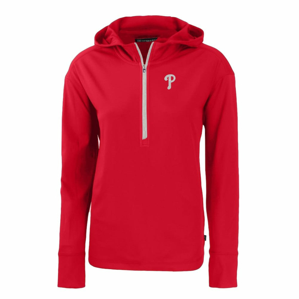 Philadelphia Phillies Cutter & Buck Women's Daybreak Eco Recycled Half-Zip Hoodie - MLB Hoodies