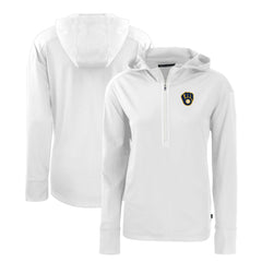 Milwaukee Brewers Cutter & Buck Women's Daybreak Eco Recycled Half-Zip Hoodie - MLB Hoodies