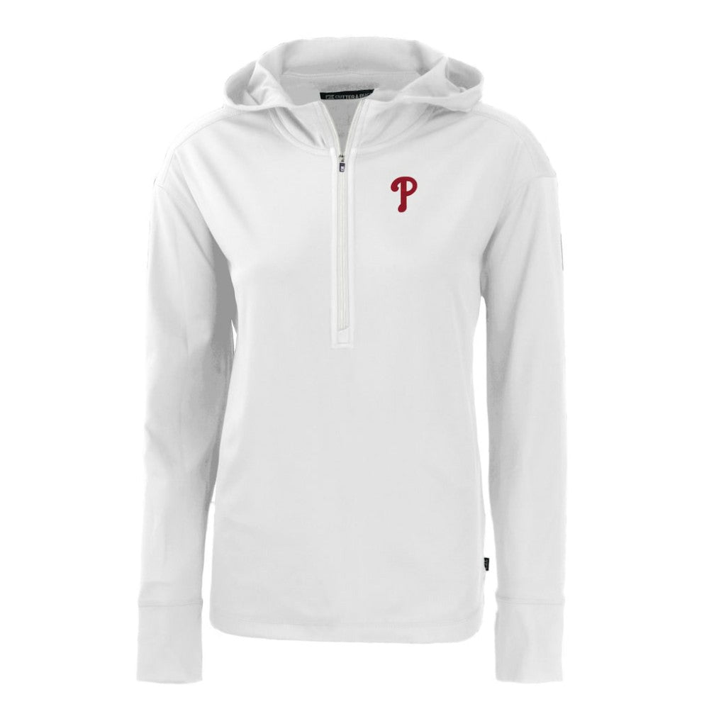 Philadelphia Phillies Cutter & Buck Women's Daybreak Eco Recycled Half-Zip Hoodie - MLB Hoodies