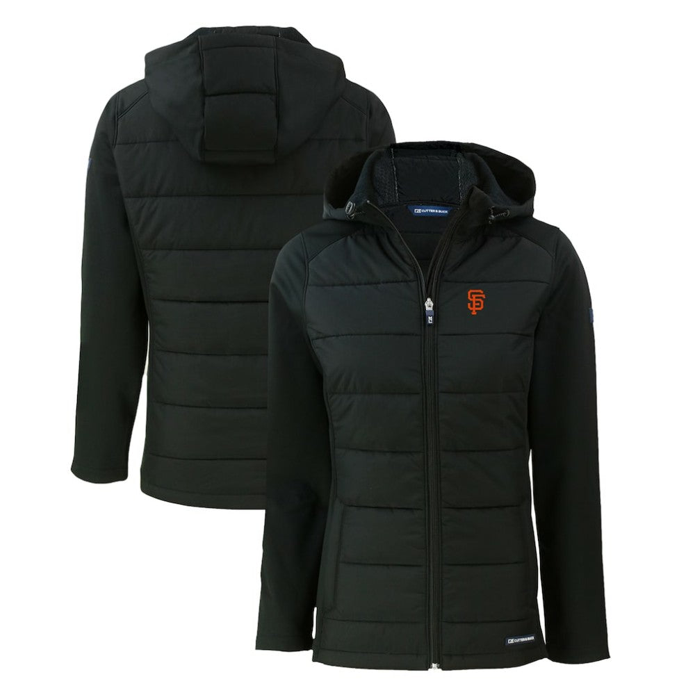 San Francisco Giants Cutter & Buck Women's Evoke Hybrid Eco Softshell Recycled Full-Zip Hoodie Jacket - MLB Jackets