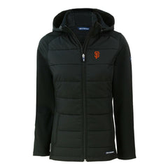 San Francisco Giants Cutter & Buck Women's Evoke Hybrid Eco Softshell Recycled Full-Zip Hoodie Jacket - MLB Jackets