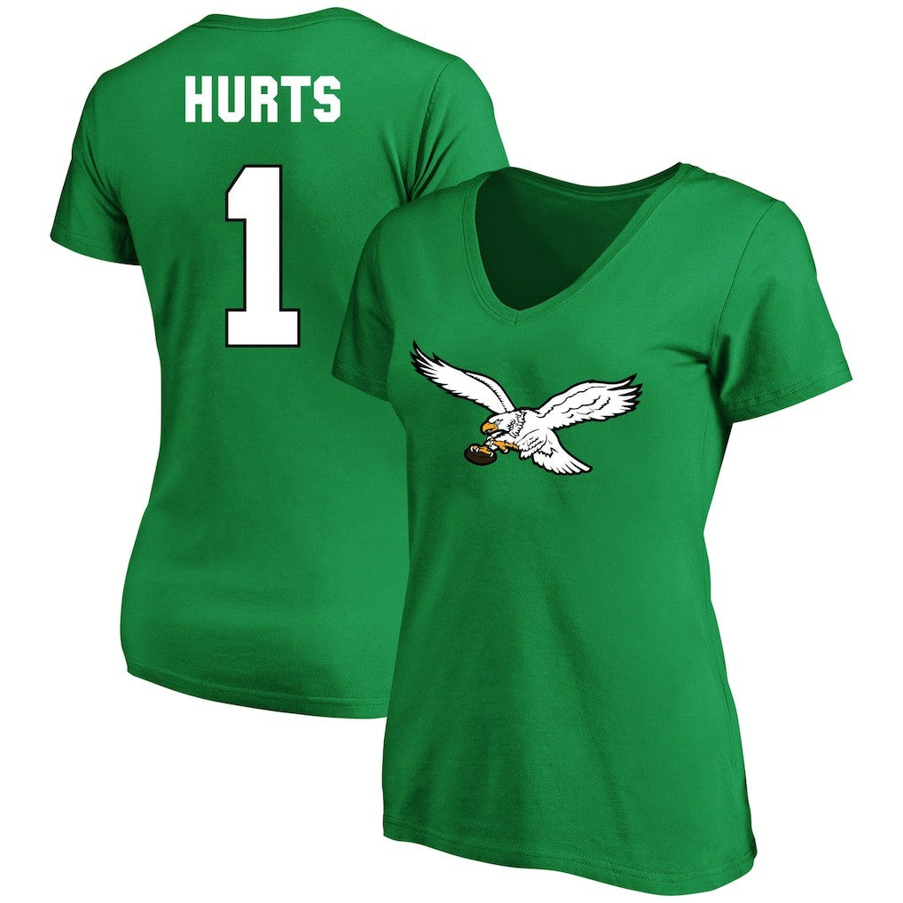 Philadelphia Eagles Jalen Hurts  Women's Plus Size Fair Catch Name & Number Scoop Neck T-Shirt | NFL Outlet