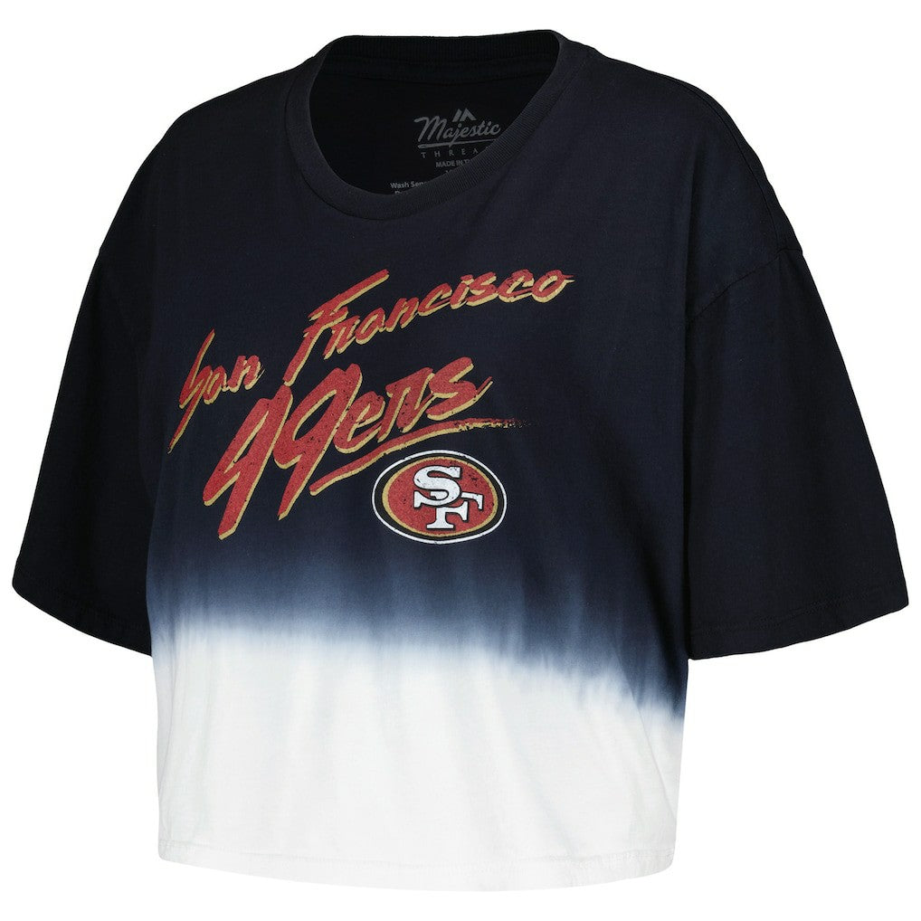 San Francisco 49ers Christian McCaffrey  Majestic Threads Women's Dip-Dye Player Name & Number Crop Top | NFL Near me