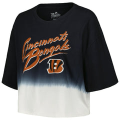 Cincinnati Bengals Joe Burrow  Majestic Threads Women's Dip-Dye Player Name & Number Crop Top | NFL Discount