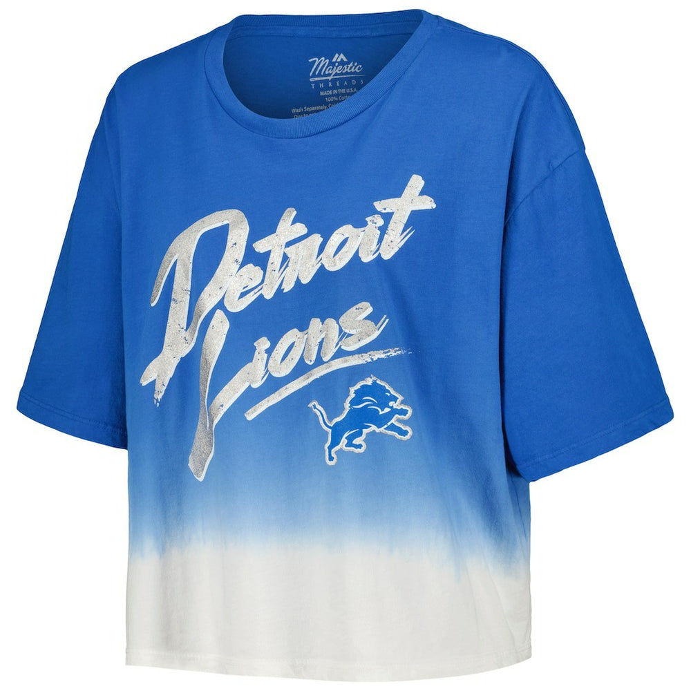 Detroit Lions Aidan Hutchinson  Majestic Threads Women's Dip-Dye Player Name & Number Crop Top | NFL Sale