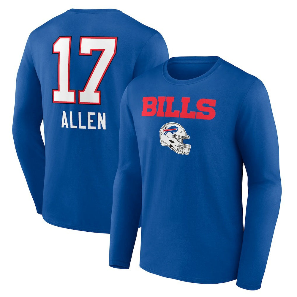 Buffalo Bills Josh Allen  Team Wordmark Long Sleeve T-Shirt | NFL Online