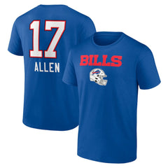 Buffalo Bills Josh Allen  Team Wordmark Name & Number T-Shirt | NFL On sale