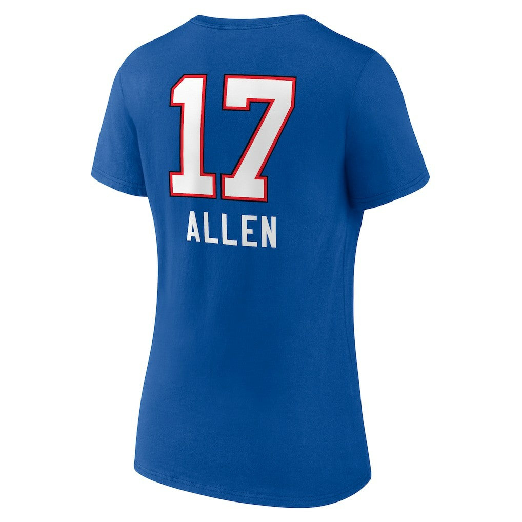 Buffalo Bills Josh Allen  Women's Team Wordmark Name & Number V-Neck T-Shirt | NFL US
