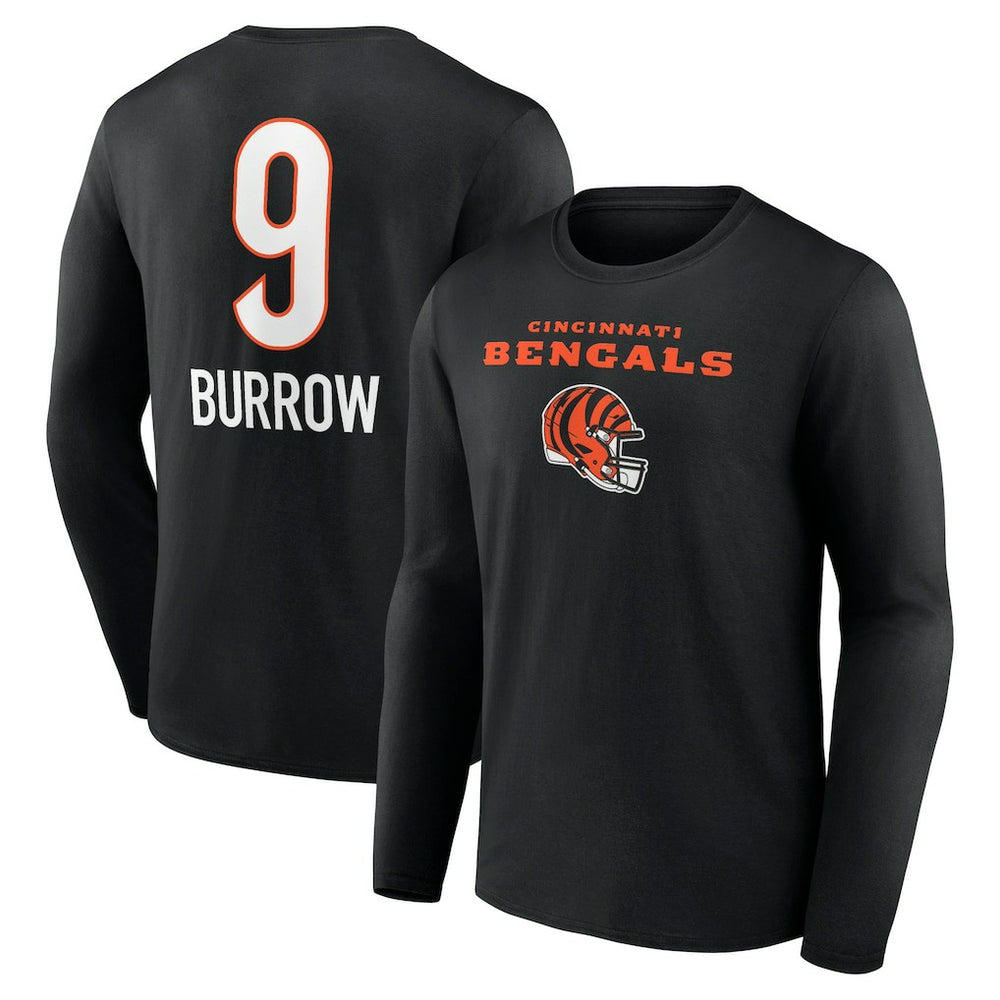 Cincinnati Bengals Joe Burrow  Team Wordmark Long Sleeve T-Shirt | NFL Discount
