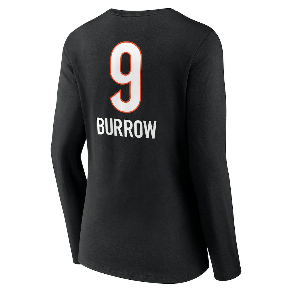 Cincinnati Bengals Joe Burrow  Women's Team Wordmark Long Sleeve V-Neck T-Shirt | NFL US