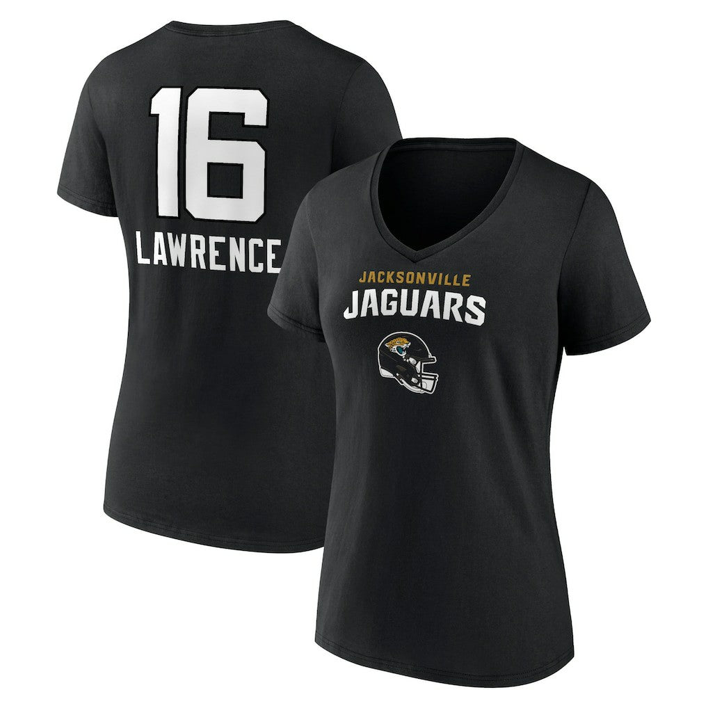 Jacksonville Jaguars Trevor Lawrence  Women's Team Wordmark Name & Number V-Neck T-Shirt | NFL Online