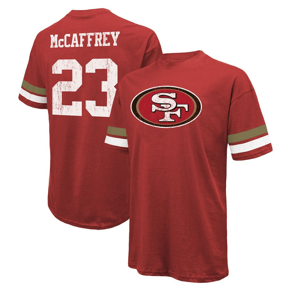 San Francisco 49ers Christian McCaffrey  Majestic Threads Name & Number Oversized Fit T-Shirt | NFL On sale