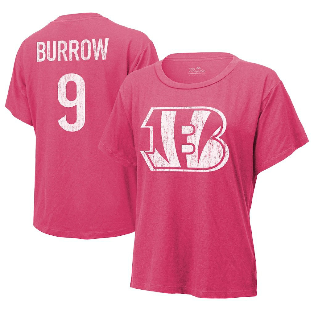Cincinnati Bengals Joe Burrow  Majestic Threads Women's Name & Number T-Shirt | NFL Hot