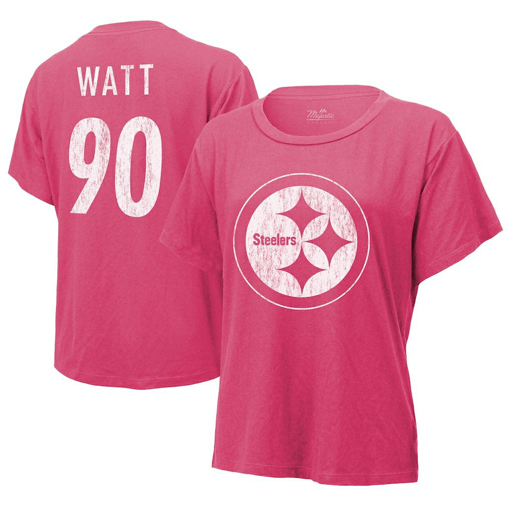 Pittsburgh Steelers T.J. Watt  Majestic Threads Women's Name & Number T-Shirt | NFL US