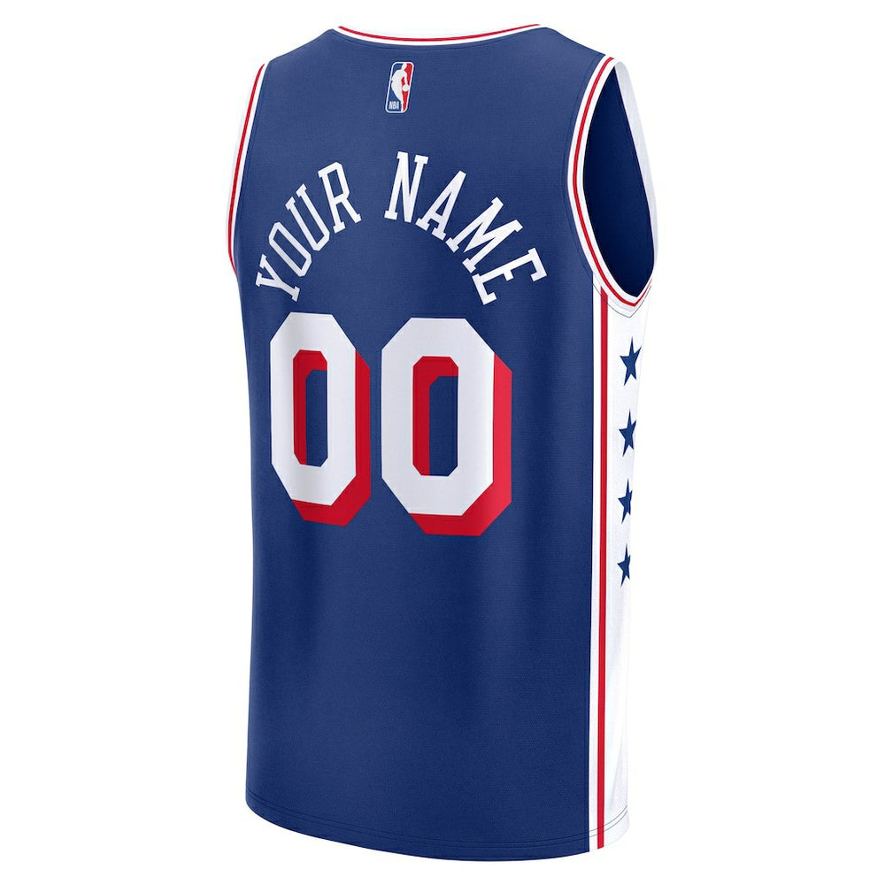 Blue Philadelphia 76ers Fast Break Custom Jersey | NBA