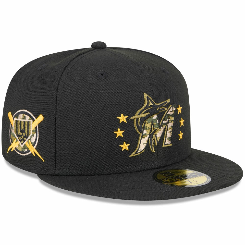 Miami Marlins New Era 2024 Armed Forces Day On-Field 59FIFTY Fitted Hat - MLB Hats