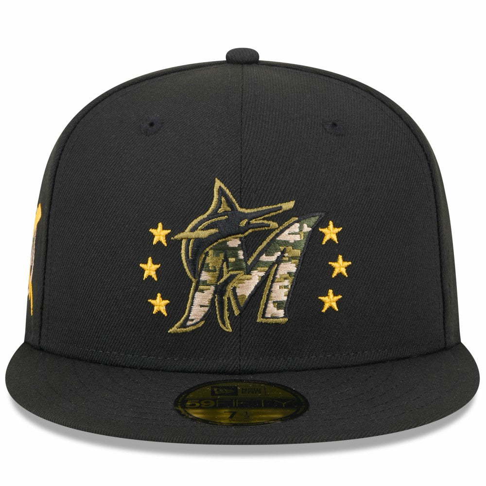 Miami Marlins New Era 2024 Armed Forces Day On-Field 59FIFTY Fitted Hat - MLB Hats