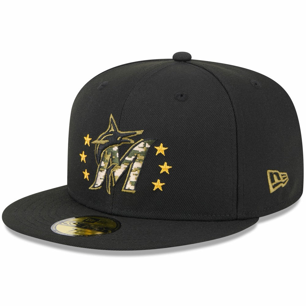 Miami Marlins New Era 2024 Armed Forces Day On-Field 59FIFTY Fitted Hat - MLB Hats