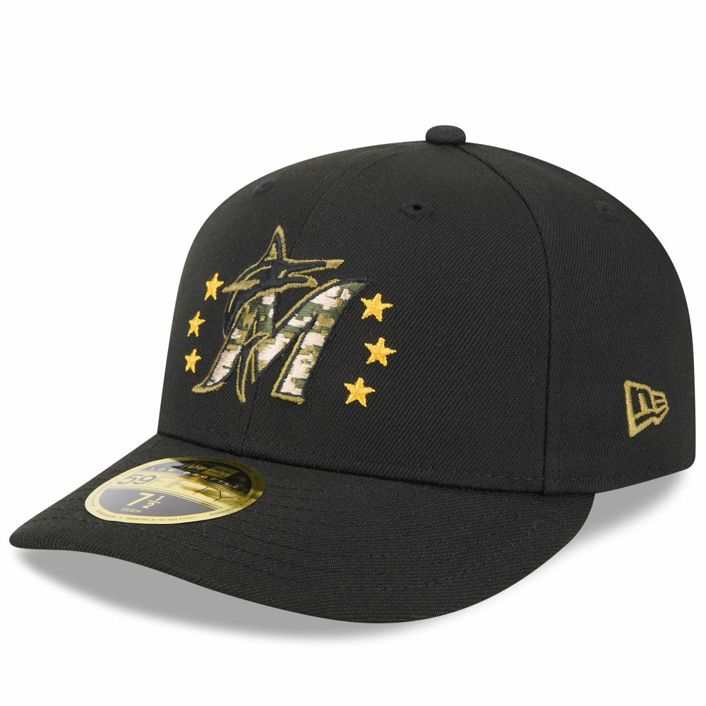 Miami Marlins New Era 2024 Armed Forces Day Low Profile 59FIFTY Fitted Hat - MLB Hats