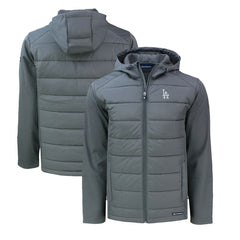 Los Angeles Dodgers Cutter & Buck Evoke Hybrid Eco Softshell Recycled Full-Zip Hoodie - MLB Hoodies