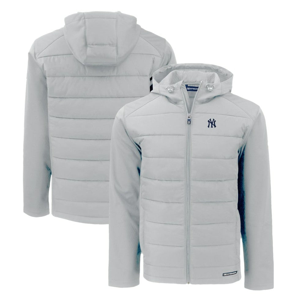 New York Yankees Cutter & Buck Evoke Hybrid Eco Softshell Recycled Full-Zip Hoodie - MLB Hoodies