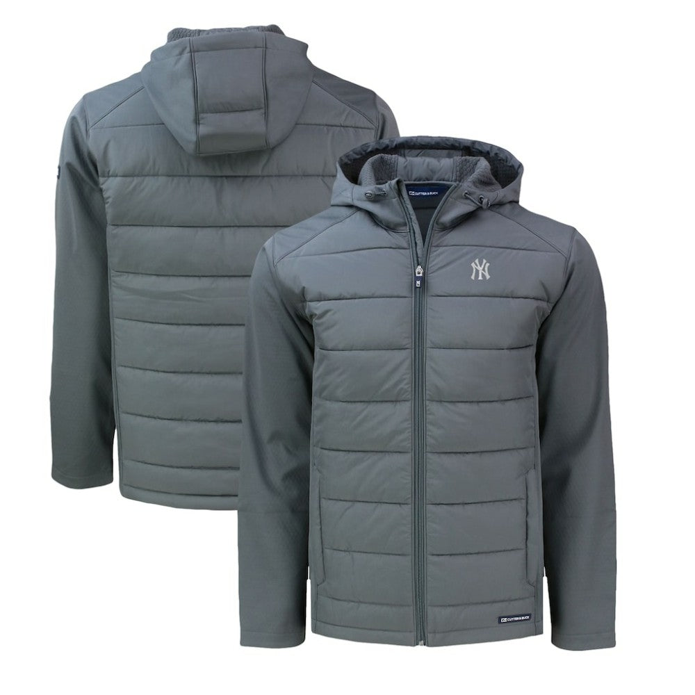 New York Yankees Cutter & Buck Evoke Hybrid Eco Softshell Recycled Full-Zip Hoodie - MLB Hoodies
