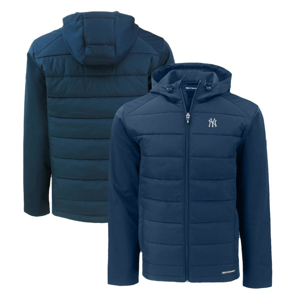 New York Yankees Cutter & Buck Evoke Hybrid Eco Softshell Recycled Full-Zip Hoodie - MLB Hoodies
