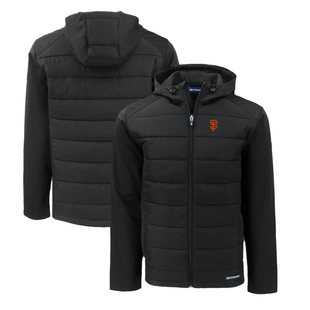 San Francisco Giants Cutter & Buck Evoke Hybrid Eco Softshell Recycled Full-Zip Hoodie - MLB Hoodies