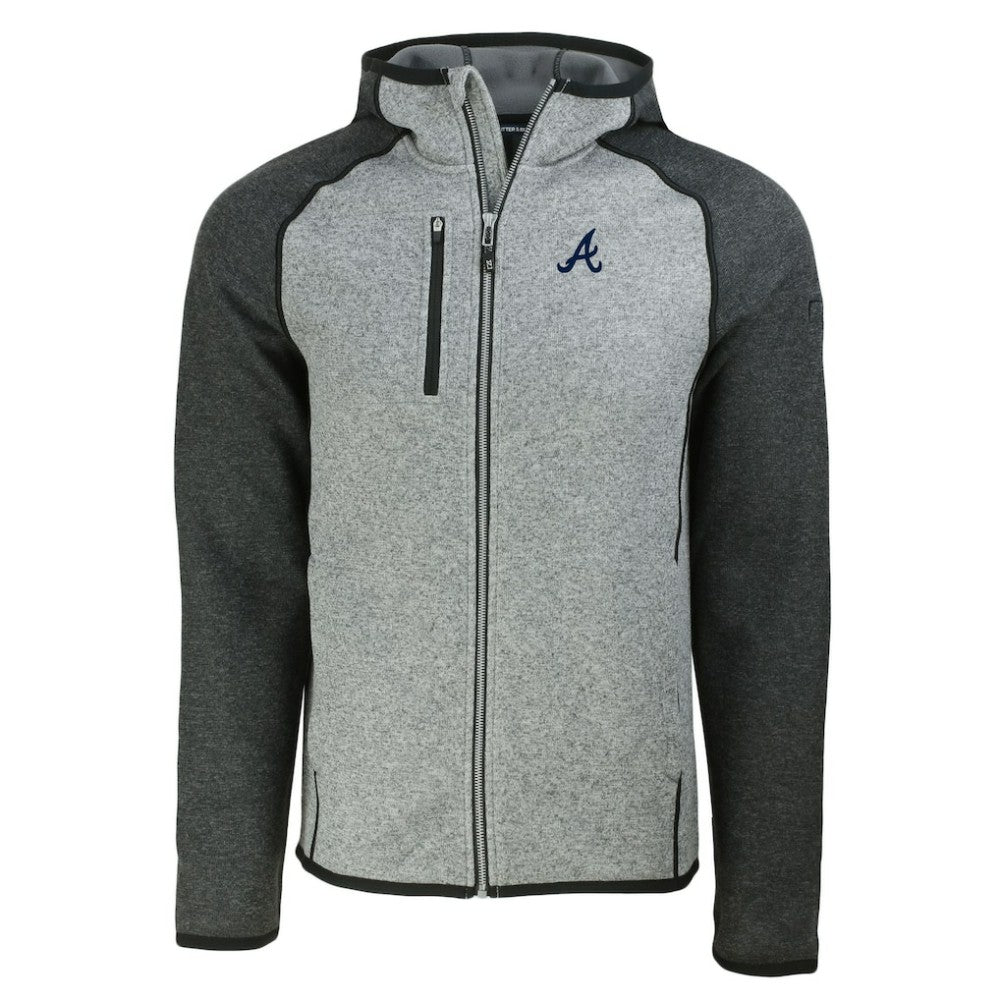 Atlanta Braves Cutter & Buck Mainsail Full-Zip Hooded Jacket - MLB Jackets