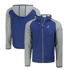 Atlanta Braves Cutter & Buck Mainsail Full-Zip Hooded Jacket - MLB Jackets