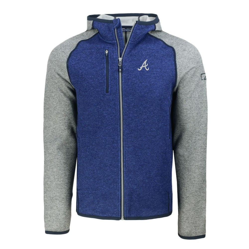 Atlanta Braves Cutter & Buck Mainsail Full-Zip Hooded Jacket - MLB Jackets