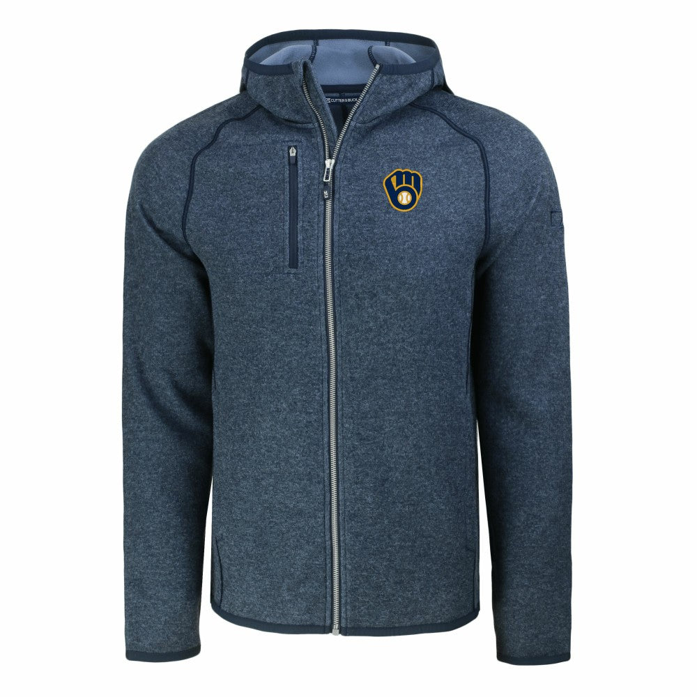 Milwaukee Brewers Cutter & Buck Mainsail Full-Zip Hooded Jacket - MLB Jackets