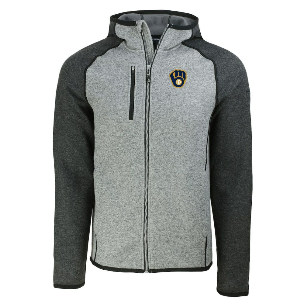 Milwaukee Brewers Cutter & Buck Mainsail Full-Zip Hooded Jacket - MLB Jackets