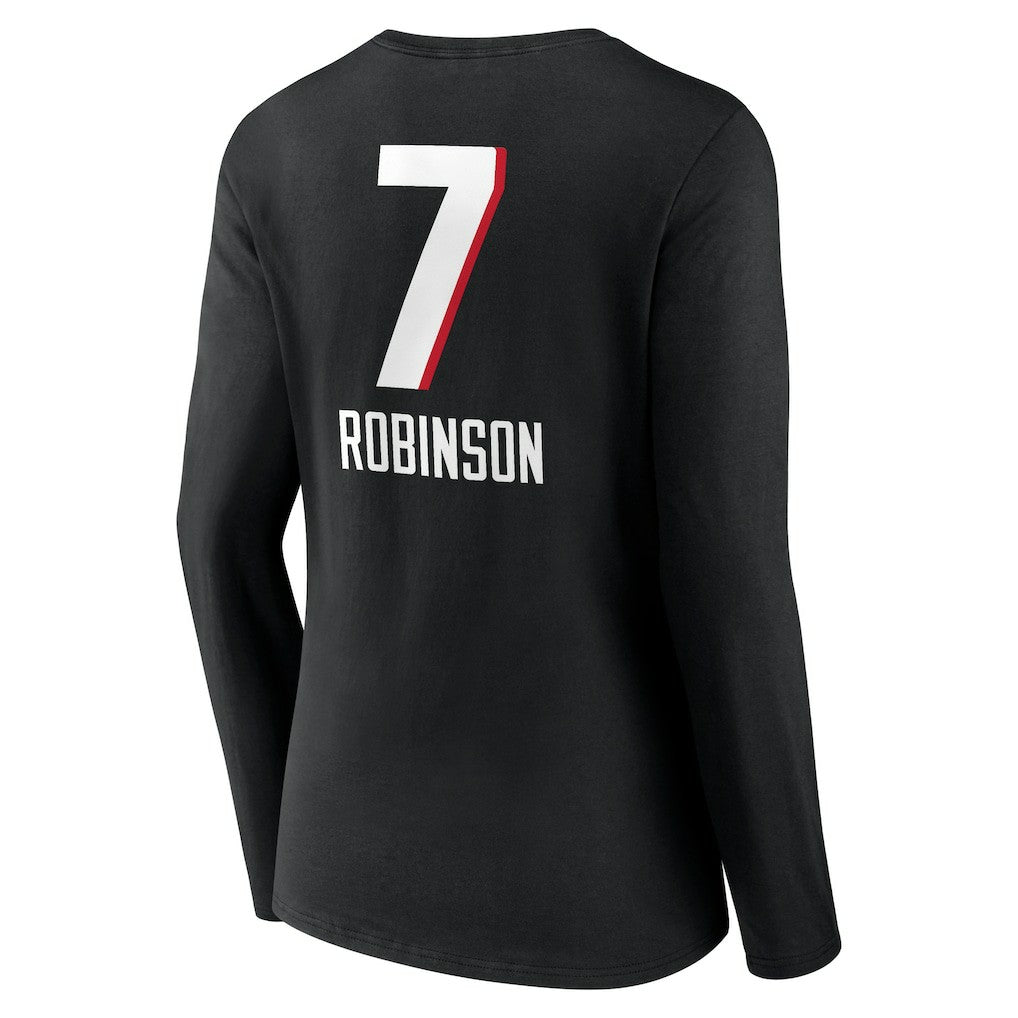 Atlanta Falcons Bijan Robinson  Women's Team Wordmark Name & Number Long Sleeve V-Neck T-Shirt | NFL New