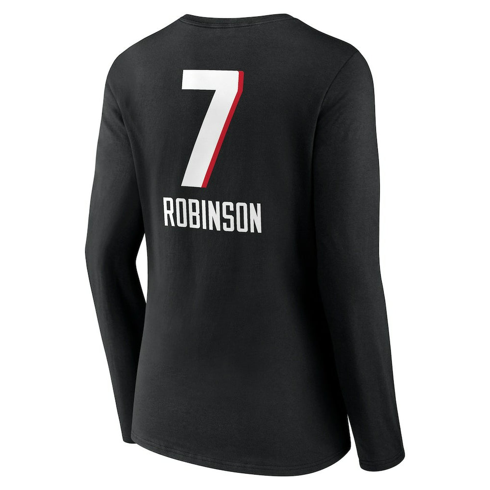 Atlanta Falcons Bijan Robinson  Women's Team Wordmark Name & Number Long Sleeve V-Neck T-Shirt | NFL New