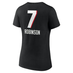 Atlanta Falcons Bijan Robinson  Women's Team Wordmark Name & Number V-Neck T-Shirt | NFL Sale