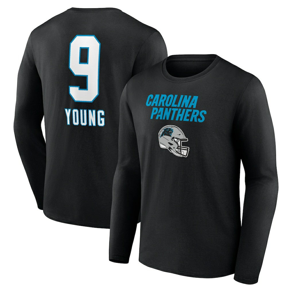 Carolina Panthers Bryce Young  Team Wordmark Name & Number Long Sleeve T-Shirt | NFL Discount