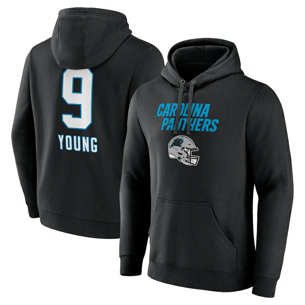 Carolina Panthers Bryce Young  Team Wordmark Name & Number Pullover Hoodie | NFL Outlet