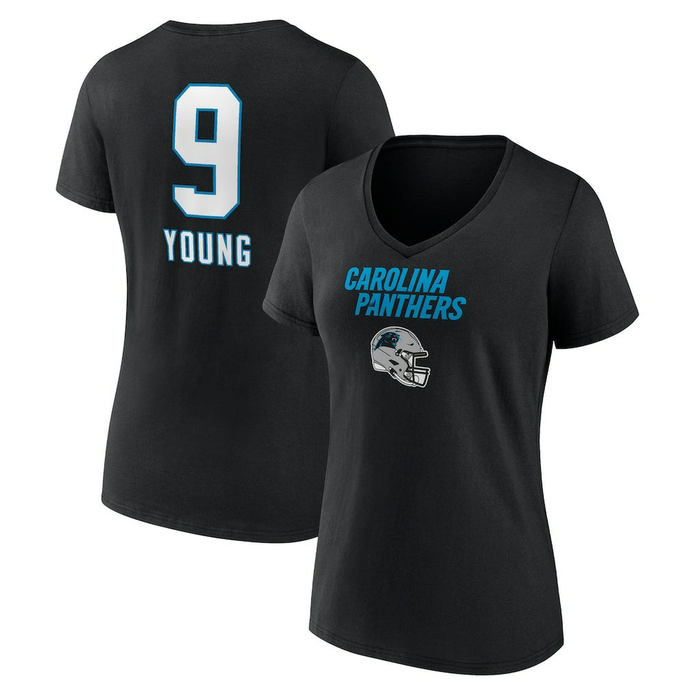 Carolina Panthers Bryce Young  Women's Team Wordmark Name & Number V-Neck T-Shirt | NFL Hot