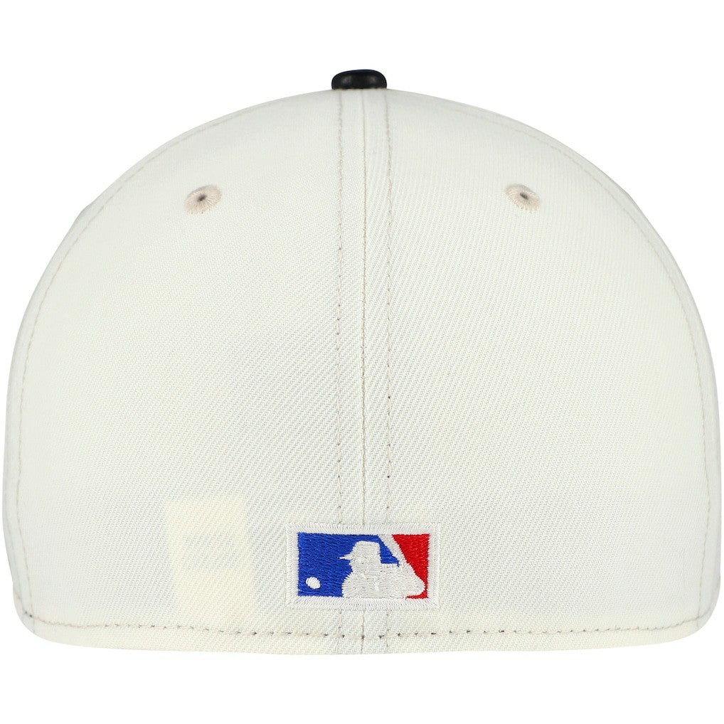 Cream/Black Chicago Bulls Faux Leather Visor Two-Tone 59FIFTY Fitted Hat | NBA