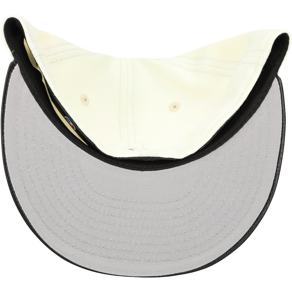 White/Black Los Angeles Lakers Faux Leather Visor Two-Tone 59FIFTY Fitted Hat | NBA