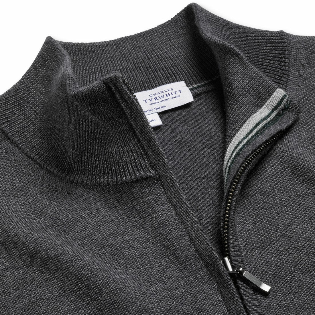 New York Jets Charles Tyrwhitt Merino Quarter-Zip Pullover Sweater | NFL Online