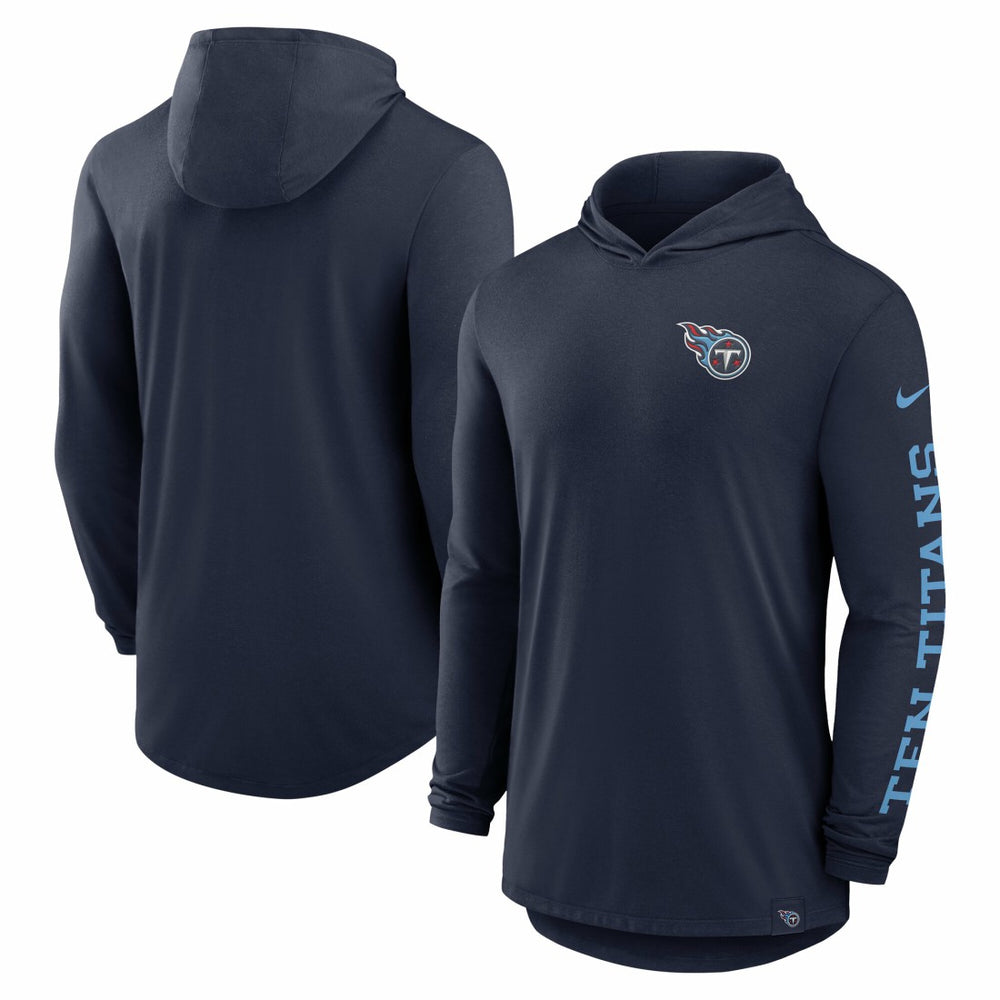 Tennessee Titans Blitz Tri-Blend Dri-FIT Long Sleeve Hoodie T-Shirt | NFL Outlet