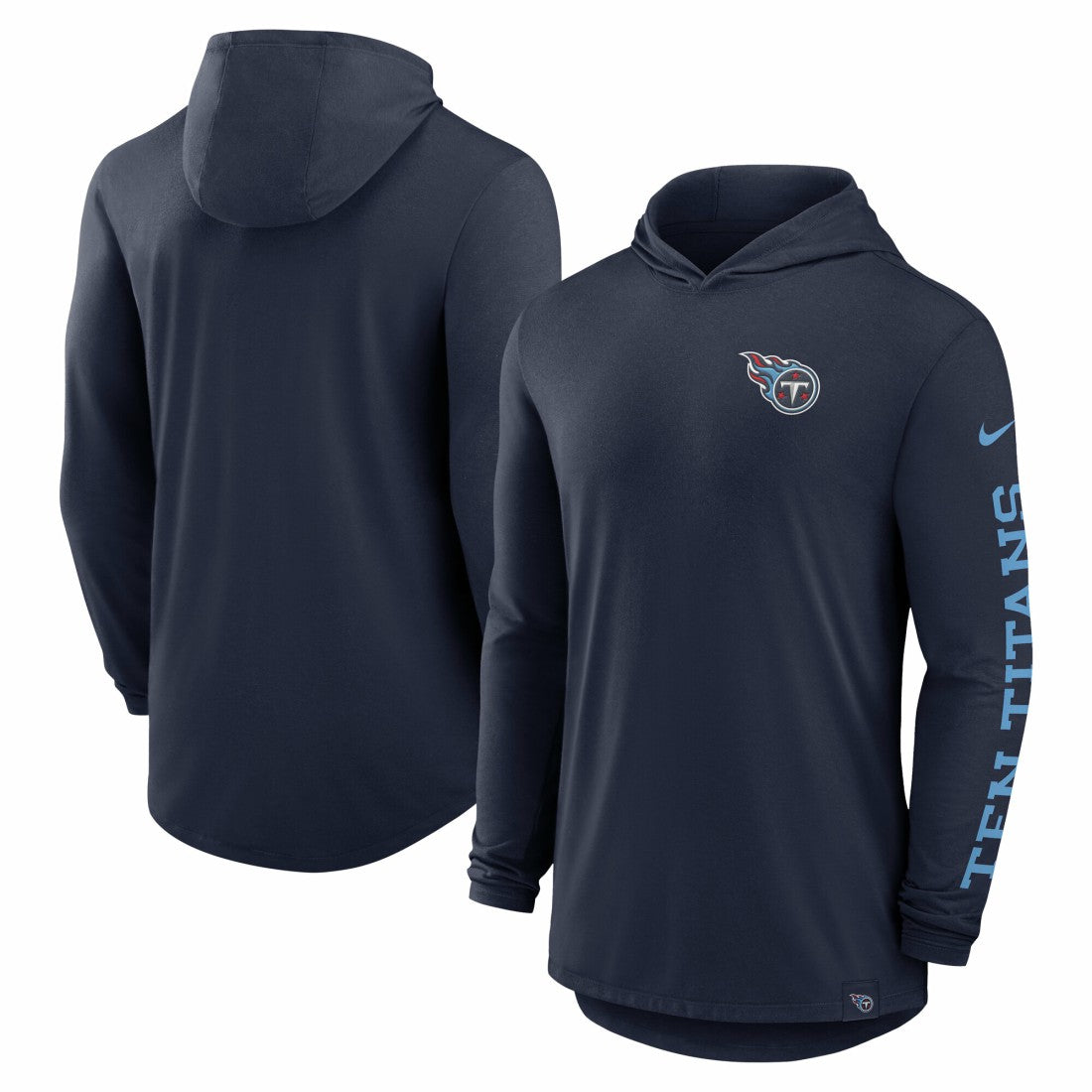 Tennessee Titans Blitz Tri-Blend Dri-FIT Long Sleeve Hoodie T-Shirt | NFL Outlet